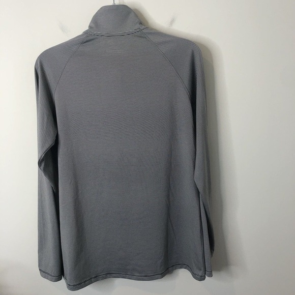 Under Armour Gray Stripe Tech Heat Gear 1/4 Zip Long Sleeve Athletic Pullover M - Picture 6 of 6